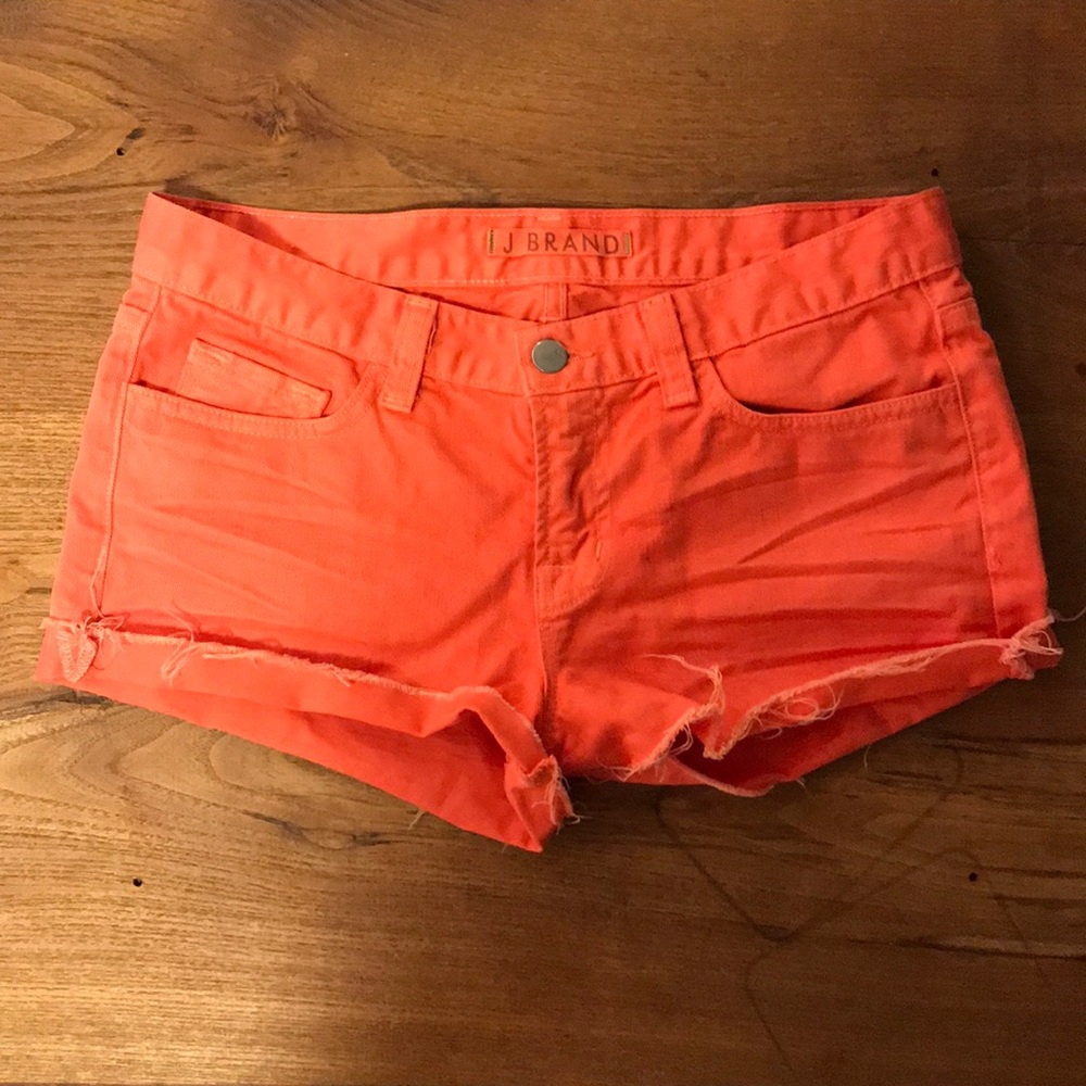 J brand cut off shorts coral pink color